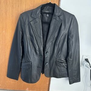 Alfani Women's vintage Black Blazer leather Jacket